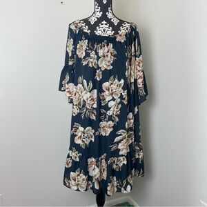Moa Moa Floral Ruffle Hem Dress